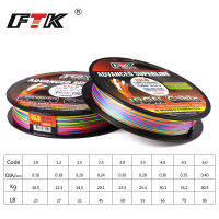 FTK 150เมตร8เส้น PE ถักลวดสายการประมง0.16มิลลิเมตร-0.40มิลลิเมตร23-85LB ที่มีสีสันซุปเปอร์แข็งแกร่งปลาคาร์พ Multifilament สายการประมง