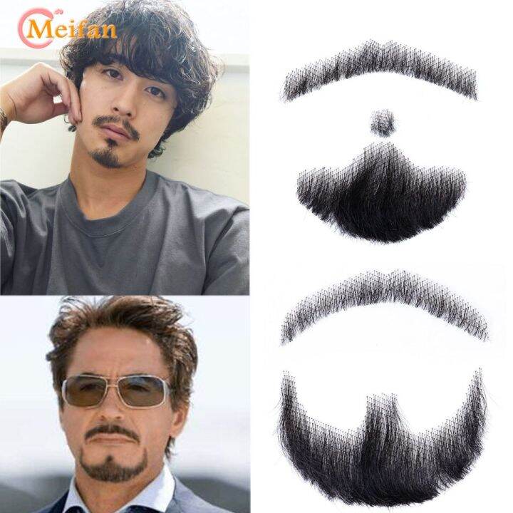 MEIFAN Lace Beard Natural Fake Beard For Men Mustache HandMade Cosplay