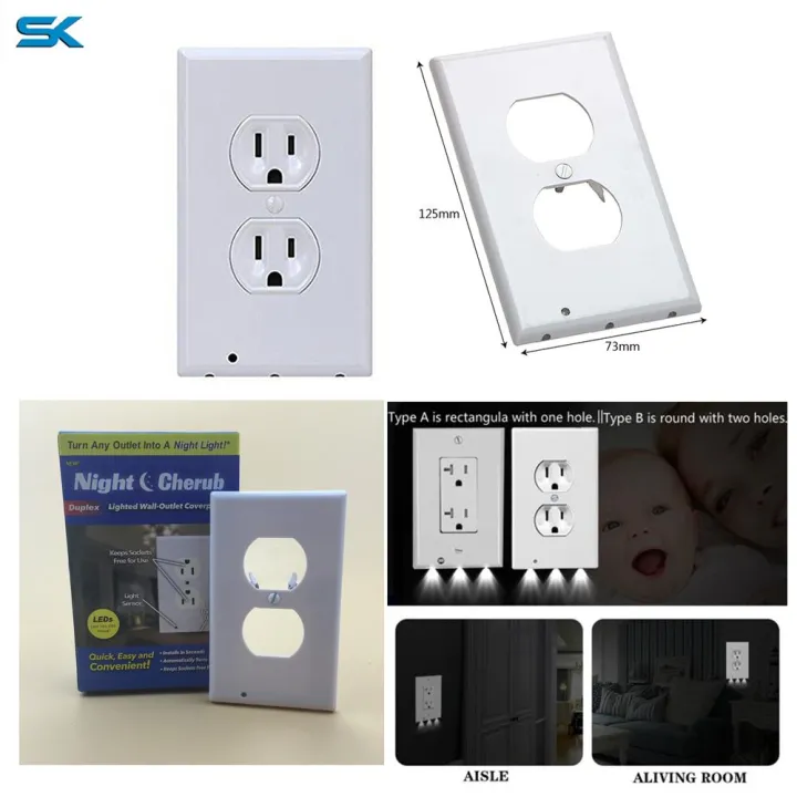 Night cherub duplex lighted wall outlet cover plate lazada ph