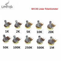 Limited Time Discounts 10PCS WH148 Linear Potentiometer B1K B2K B5K B10K B20K B50K B100K B250K B500K B1M 15Mm Shaft With Nuts  Washers 3Pin WH148