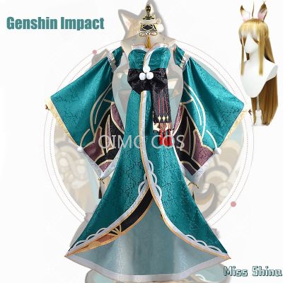 Genshin Impact Miss Hina Cosplay Costume Uniform Wig Anime Halloween Costumes Women Game