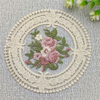 12cm Coaster Bowls Plate Mat Insulation Fabric Coffee Cups Coaster Placemat Lace Coaster Embroidery Coaster