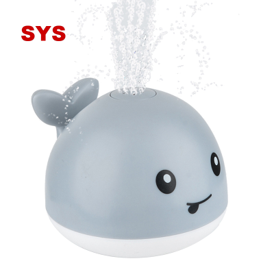 SYS Summer Electric Induction Water Jet Whale Baby Bathroom Bath Toy With Light And Music Universal Water Toy