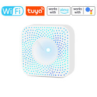 เซ็นเซอร์อัจฉริยะ Tuya หน้าจอที่มีคุณภาพอากาศอัจฉริยะ WiFi 6-In-1,เครื่องฟอกอากาศแม่บ้าน PM2.5/ฟอร์มาลดีไฮด์/VOC/CO2/อุณหภูมิ/เครื่องตรวจจับความชื้นใช้ได้กับ Alexa Google Home สำหรับสำนักงานบ้าน