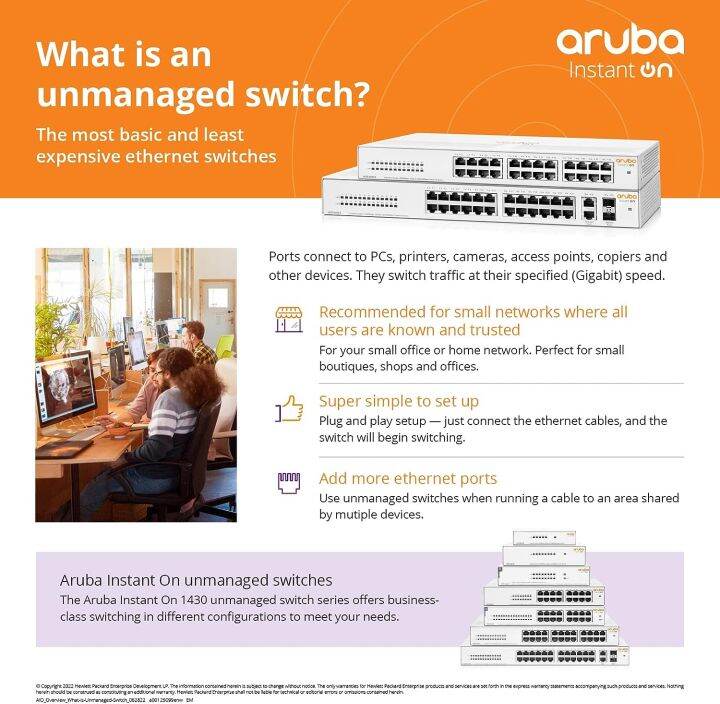 aruba-poe-switch-instant-on-1430-16g-124w-r8r48a-เน็ตเวิร์กสวิตช์-ของแท้-ประกันศูนย์ตลอดอายุการใช้งาน