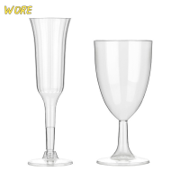 ?【Lowest price】WORE 180/230ml disposable Plastic Wine Glass, ค็อกเทล, แก้วแชมเปญ FLUTE CUPS