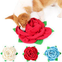 Rose Flower Dog Snuffle Mat Nose Smell Training Pad Dog Puzzle Toy Slow Feeding Bowl Food Dispenser Washable Dog Toys