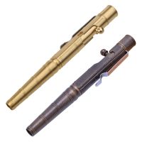 Solid Brass Gel Ink Pen Retro Bamboo Node Bolt Action Writing Tool School Office Stationery Supplies Pens