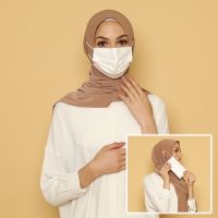 【YF】 180x80CM Women Premium Instant Cotton Jersey Hijab Scarf With Ear Hoop Wear Masks Pinless HeadScarves