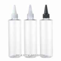 24 Pcs 250ML Clear Plastic Bottle Pointed Mouth Cap 250CC Lotion / Jam Packaging Bottle Empty Cosmetic Container