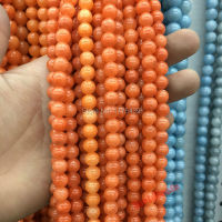 Free Shipping Wholesale 6mm 8mm 10mm 12mm Natural Stone orange Jadee Angelite round Beads For Bracelet Necklace Jewelry Making Electrical Connectors