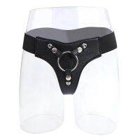 Sexy Women Lesbian Leather Strapon Strap On Harness Knickers Panties Black Shorts With Nylon Strap Erotic Underwear Lingerie