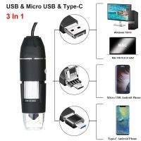 1600X USB Digital Microscope Camera Endoscope 8 LED Magnifier Adjustable Magnification with Stand 3 in 1 Electronic Microscope 【ELEGANT】