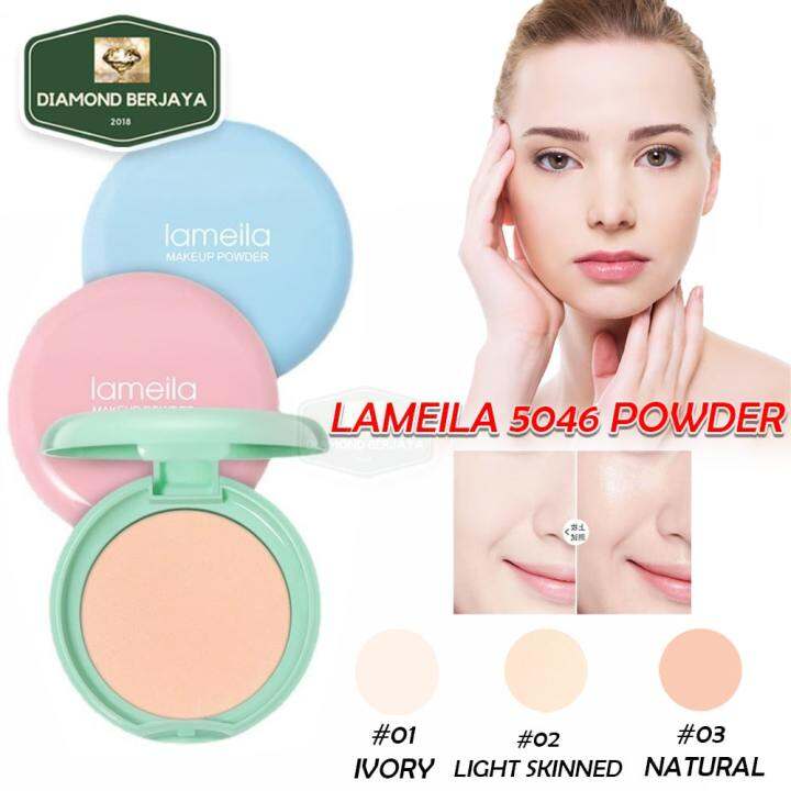 Diamond Berjaya Lameila Naked Make Up Powder Warna Lameila Makaron Bedak Profesionnal