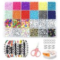 Glass Seed Beads Set Czech Charm Acrylic Letter Spacer Beads For Jewel Making Accessories DIY Necklace Bracelets Beads Tool Kits