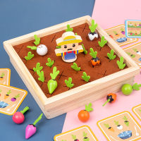 Kids Montessori Wooden Toy Baby Pull Carrot Shape Matching Color Size Cognitive Puzzle Early Learning Education Toy For Children