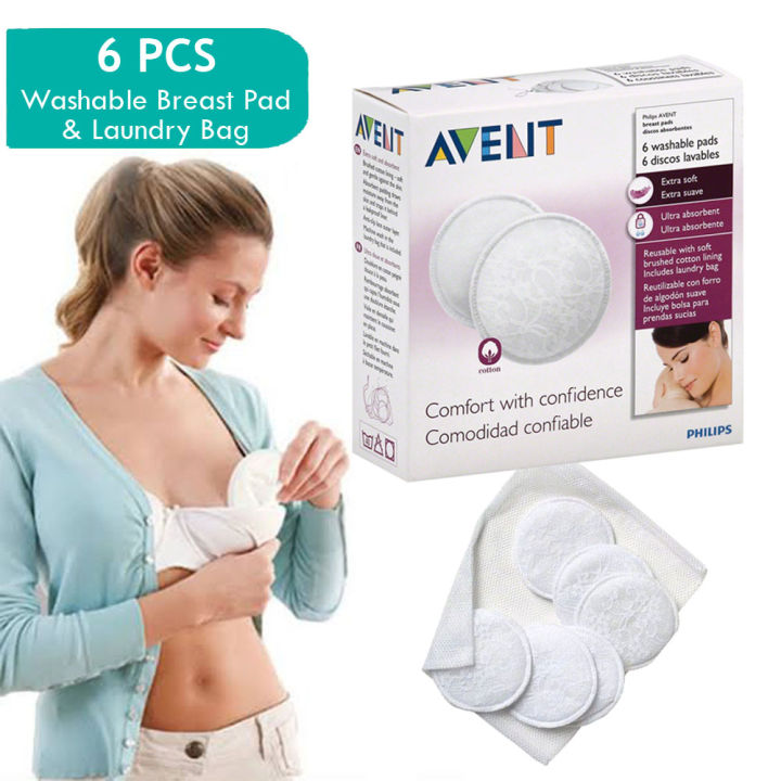 Philips Avent Washable Breast Pads isi 6 pcs bisa dicuci + free