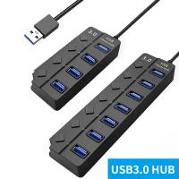 [HOT HAIXWLXKWW 589] USB HUB 3.0 2.0 Hub Splitter ใช้อะแดปเตอร์4/7พอร์ตหลาย Expander กับ30ซม