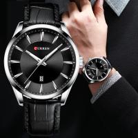 CURREN Quartz Watches for Men Leather Strap Male Wristwatches Top Luxury Brand Business Mens Clock 45 mm Reloj Hombres