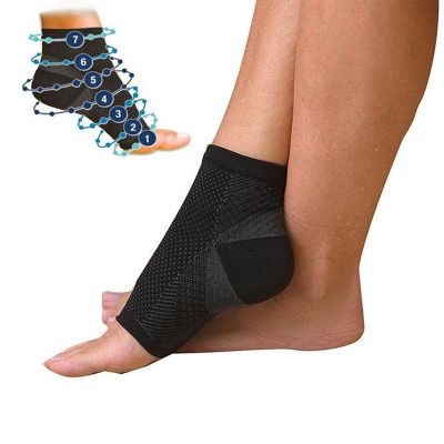 【jw】♂♈  Size S-2XL 2Pairs Socks Foot Compression Sleeve Anti Plantar Support Anklets Protector Basketball Soccer Ankle