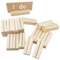 10pcs Wood Place Card Holders Table Numbers Holder Stand Wooden Bark Memo Holder Photo Picture Note Clip Holders for Wedding Clips Pins Tacks