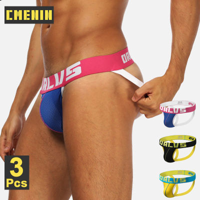 CMENIN ORLVS 3Pcs Cotton ชุดชั้นในเซ็กซี่นุ่ม Man Jockstrap Underpants Tanga Mens Thongs และ G String ชุดชั้นในชายชุดชั้นในสำหรับผู้ชาย OR154