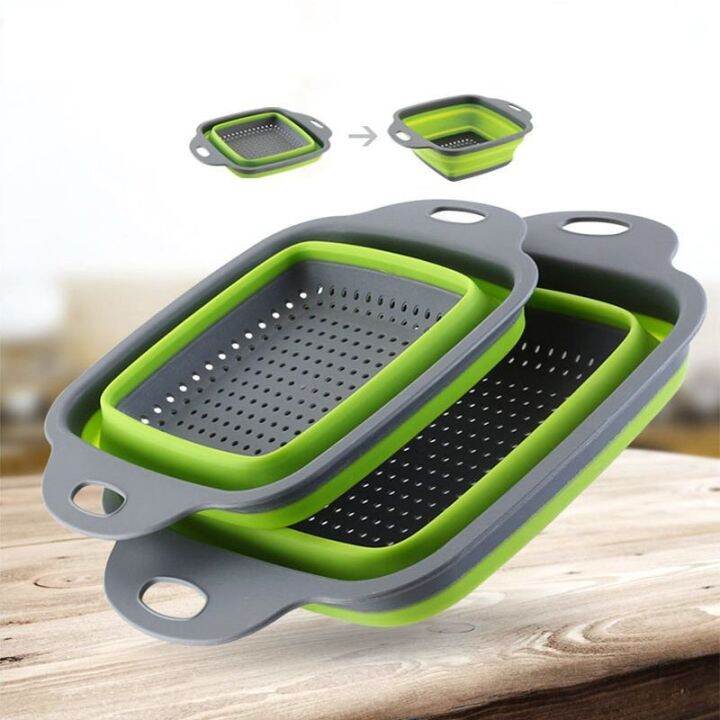 【CC】 Basket Strainer Colander Collapsible Drainer Storage Silicone