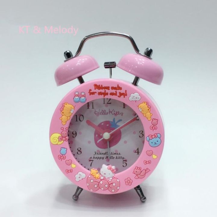 new-kawaii-cute-sanrio-hellokitty-mymelody-alarm-clock-lovable-exquisite-bedroom-desk-bedside-alarm-clock-anime-toys-for-girls