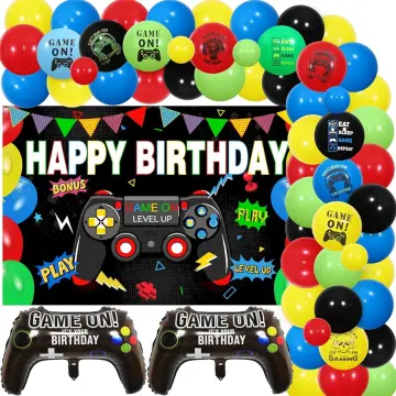 Video Game 10th Birthday Decorations for Boy Gamer, Level Up Number 10 Foil  Balloons Black and Green Game on Birthday Party Supplies Game Controller