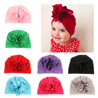 2022 Fashion Baby Ornament Solid Color Floral Children Indian Hat Kids Headwrap Turban Girl Headband Hair Accessories Bandanas