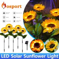 【LZ】▪❁  LED Solar Sunflower Light ao ar livre gramado flor luz à terra IP65 impermeável caminho quintal casamento feriado decoração do jardim