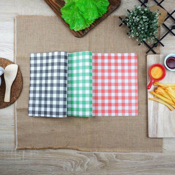 9X12 inches Checkered Deli Basket Liner Food Wrap Greaseproof Paper (100 pcs.) for Chicken