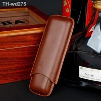 52 Ring Man-made Leather Cigar Case 2 Tube Cigar Holder Mini Humidor Travel Box Portable Cigar Accessory for Cohiba Cigar