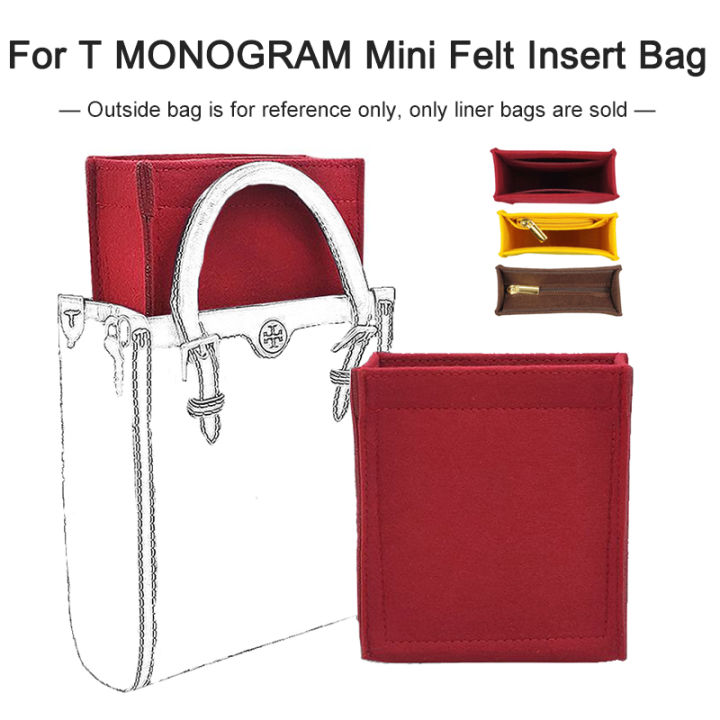 ใส่กระเป๋าแบ่งช่องสำหรับ-t-monogram-กระเป๋าโท้ตมินิจัดซับในกระเป๋าสักหลาดเฟ็ลท