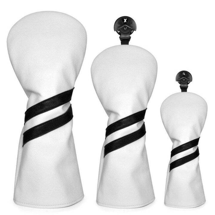 simple-stripes-golf-club-cover-headcovers-for-driver-fairway-woods-hybrid-waterproof-pu-leather-soft-protector-durable-covers