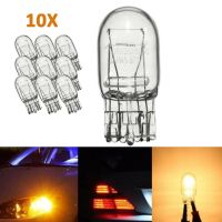 [Super bright bulb] 10PCS T20 7443 7440ไฟสัญญาณ W21/5W 3800K หลอดฮาโลเจนแก้วใสไฟวิ่งกลางวันหยุดเบรคหาง DRL