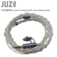 JUZEAR Limpid IEM Cable 4 Core 2.2 Awg 6N OFC Copper Silver Plated 2.5 3.5 4.4mm Gold Plated Plugs 2Pin Earphone Upgrade Cables