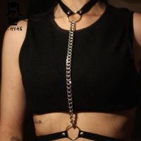 【cw】 Bdsm Leather Chest Adjustable Harness Bondage Woman Fetish Wear Punk Garter