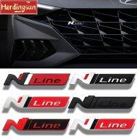 Hardingsun ป้ายรถโลหะด้านหลัง N LINE,ตะแกรงท้ายสติกเกอร์ที่รองเท้าสำหรับรถ Hyundai โซนาตา Creta สำเนียง Tucson Solaris Azera Ix35 IX20 I40