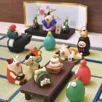 Zakka Japan Lucky Cow Japan Miniature Figurines Resin Craft Bookshelf Decoration Collectible Japan Decoration
