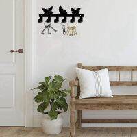 Key Rack Holder,Wall Mounted Key Holder 6 Hook Hanging Rack Cute Key Decorative with Screws Anchors for Coat Clothes