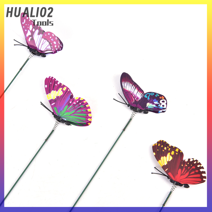 huali02การจำลอง15ชิ้น-ล็อตผีเสื้อประดิษฐ์สวนเดิมพันของตกแต่งกลางแจ้ง