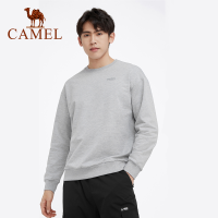 Cameljeans เสื้อแจ็คเก็ตคอกลมแขนยาวสำหรับผู้ชาย,เสื้อใส่วิ่งในฤดูใบไม้ร่วงและฤดูหนาวทรงหลวม