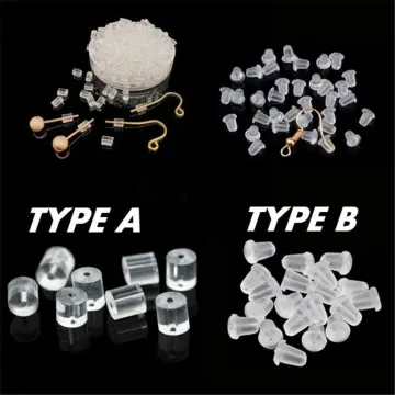 500/1000PCS 4MM Earring Backs for Studs Soft Silicone Clear Ear