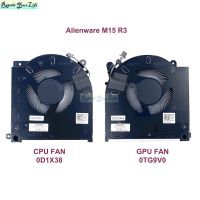 0D1X38 0TG9V พัดลมการระบายความร้อน GPU 0 CPU สำหรับ Dell Alienware M15 R3 M15 R4ที่ระบายความร้อนแล็ปทอปพัดลมทำความเย็นหม้อน้ำ D1X38 EG50061S1-C080Jiachuan TG9V0