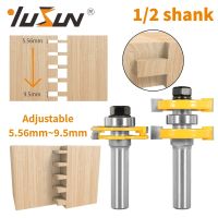 YUSUN 2PCS 12.7MM Shank Tongue Groove Joint Slot Cutter 3 Wing Router Bit ทังสเตนอัลลอยด์งานไม้มิลลิ่งสําหรับไม้