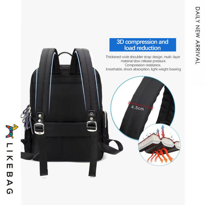 top-likebag-business-nylon-travel-waterproof-sports-backpack-large-capacity-multifunctional-unisex-laptop-backpack