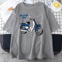 Classic Cool Cub C50 Motorcycles Man Tops Japanese Harajuku Cotton Short Sleeve Oversize O-Neck Tee Clothing Trend Men T-Shirts