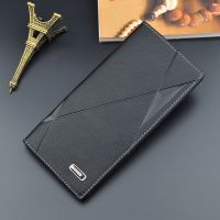 ZZOOI New Men Wallets Male PU Leather Purses Bifold Slim Card Holders High Quality Long Purse Portable Multi-card Position Money Bag