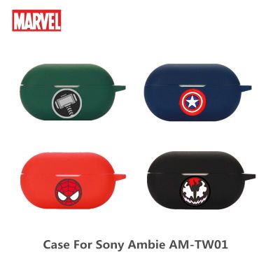 Cartoon Earphone Case Cover For Sony Ambie AM-TW01 Silicone Wireless Blutooth Earbuds Charging Box Protective Cover With Hook Wireless Earbud Cases